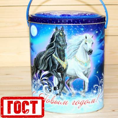 Сладкий новогодний подарок по ГОСТу в жестяной упаковке в Вербилках